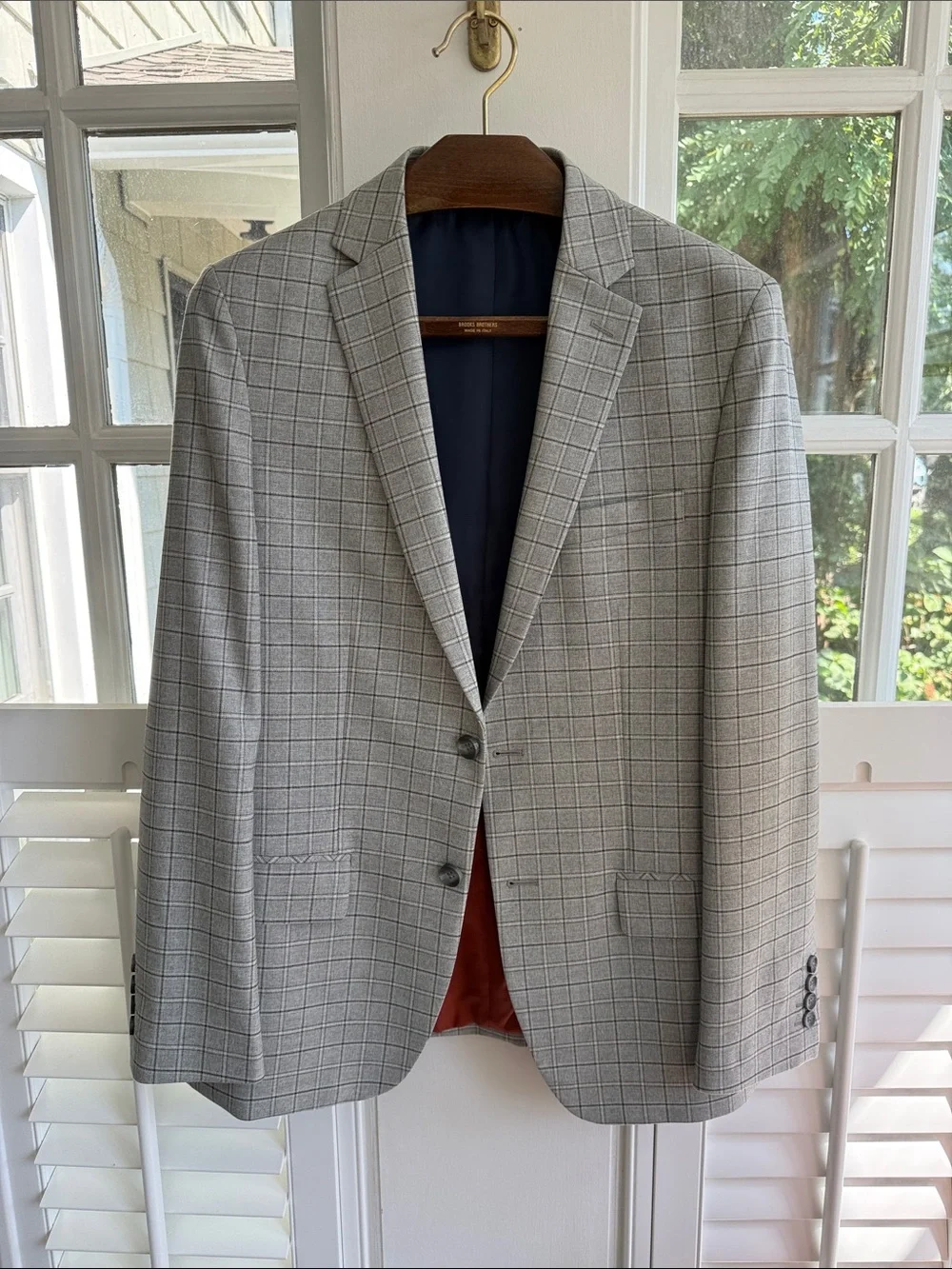 Men's Light Gray Windowpane Sport Coat Blazer